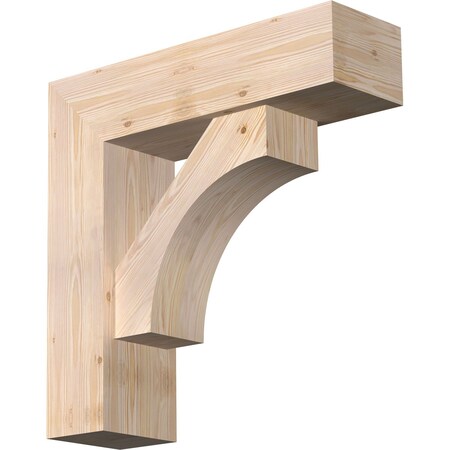 Ekena Millwork Westlake Block Smooth Bracket w/ Offset Brace, Douglas Fir, 7 1/2"W x 26"D x 26"H BKT0806X26X26WTL05SDF
